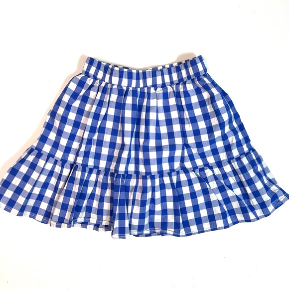Crewcuts Other - J. Crew Crewcuts Gingham Ruffle Skirt Blue White Size 6-7